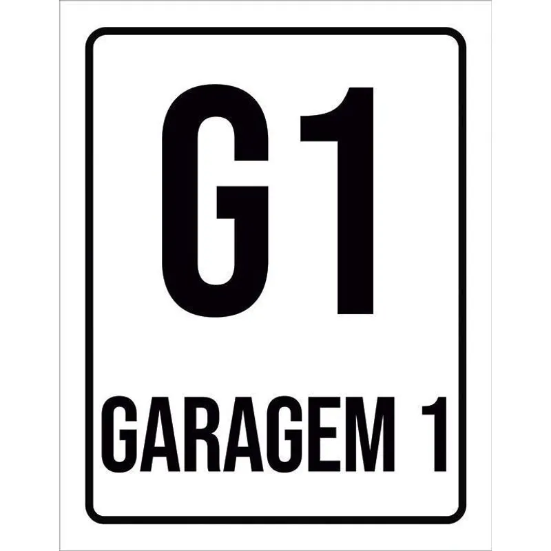 Placa Sinalização Ambiente Indicativo G1 Garagem 1 36x46