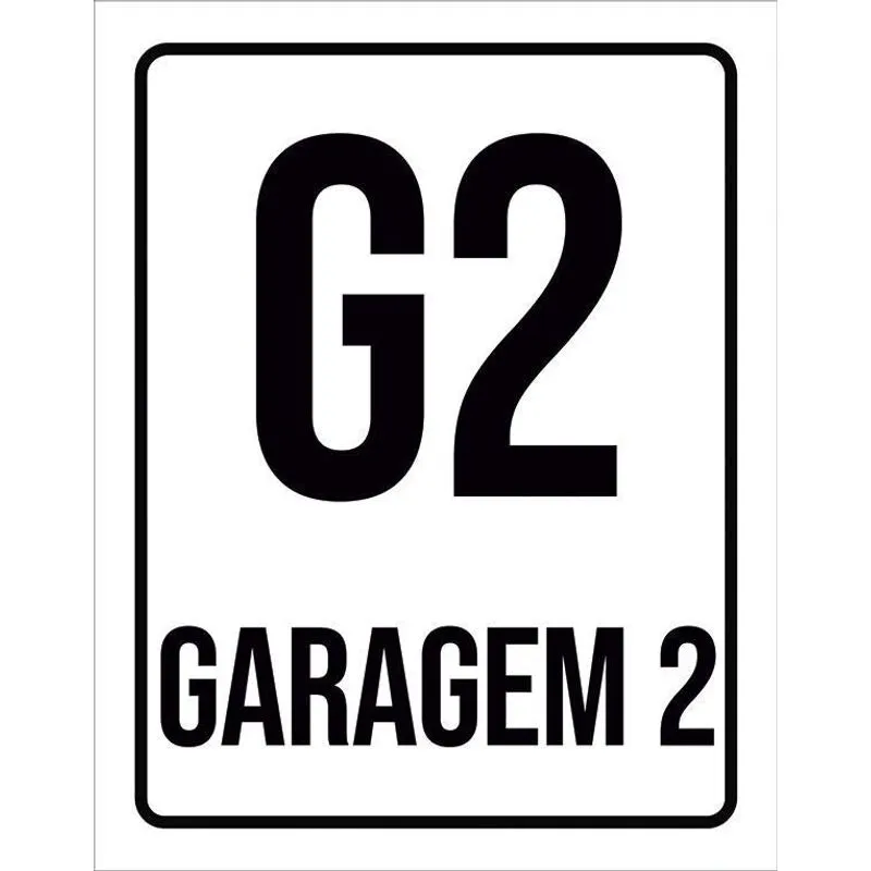 Placa Sinalização Ambiente Indicativo G2 Garagem 2 36x46