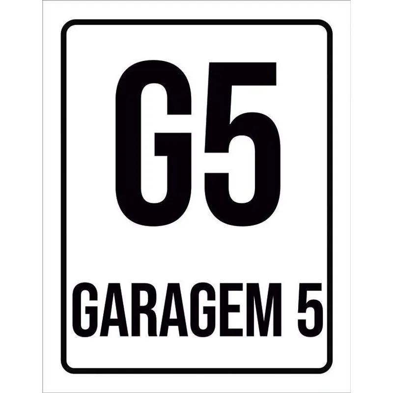 Placa Sinalização Ambiente Indicativo G5 Garagem 5 36x46
