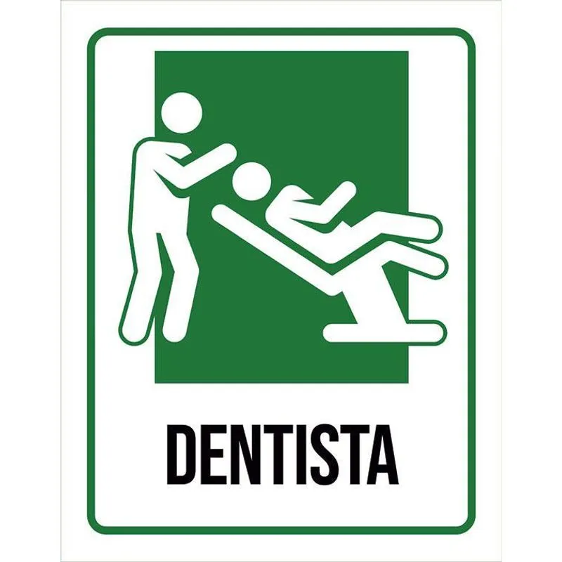 Placa Sinalização Hospitalar Dentista 36x46