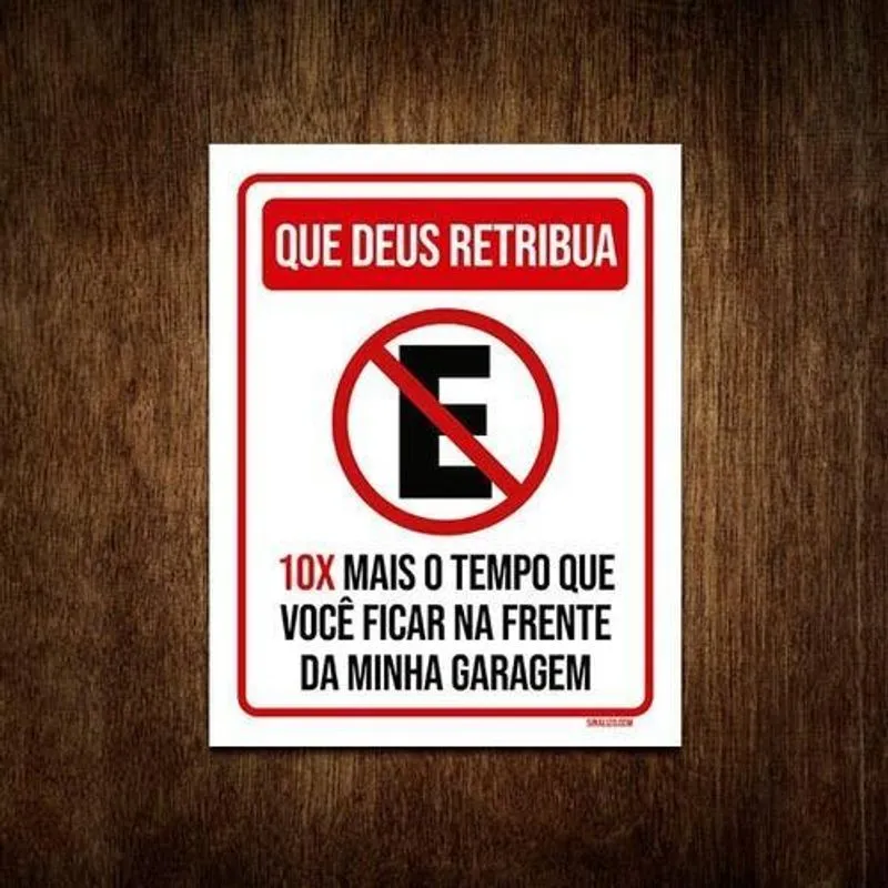 Placa De Sinalização Que Deus Retribua Estacionamento 36x46