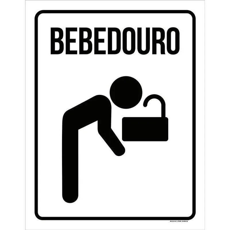 Placa Sinalização Bebedouro Construção Beber Aguá 36x46