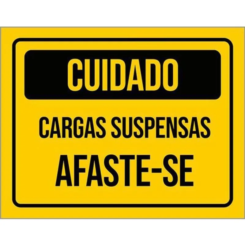 Kit 3 Placas Cuidado Cargas Suspensas Afaste-Se