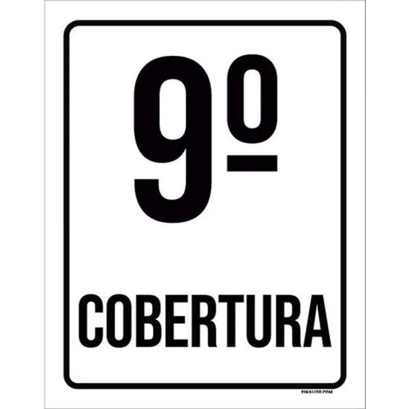 Kit 3 Placas Sinalização - 9 Cobertura