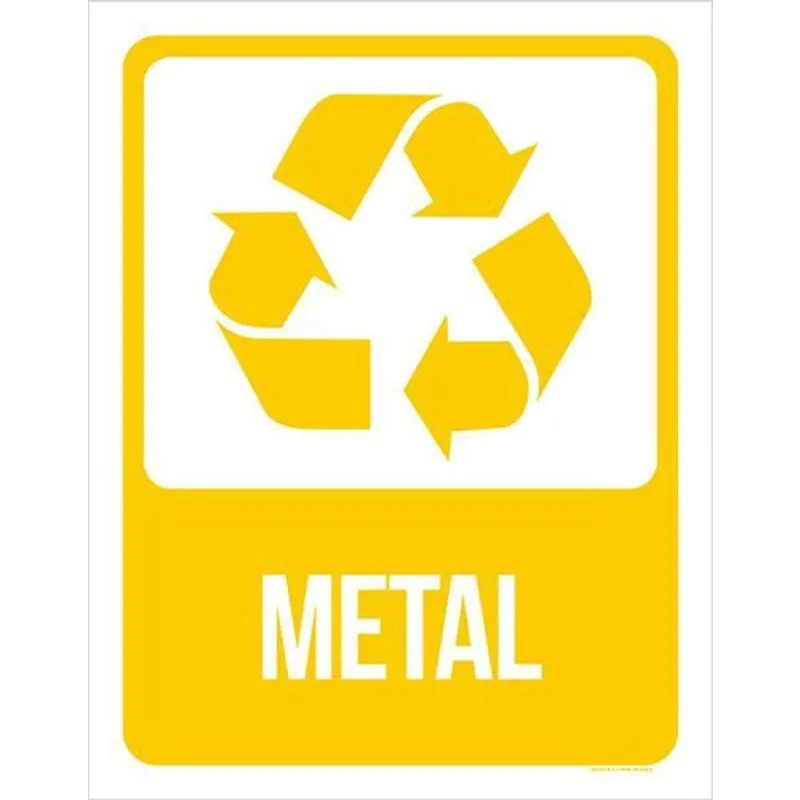 Kit 3 Placas Sinalização - Lixo Amarela Metal