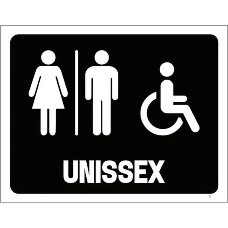 Kit 3 Placas Sinalização - Banheiro Unissex Acessibilidade