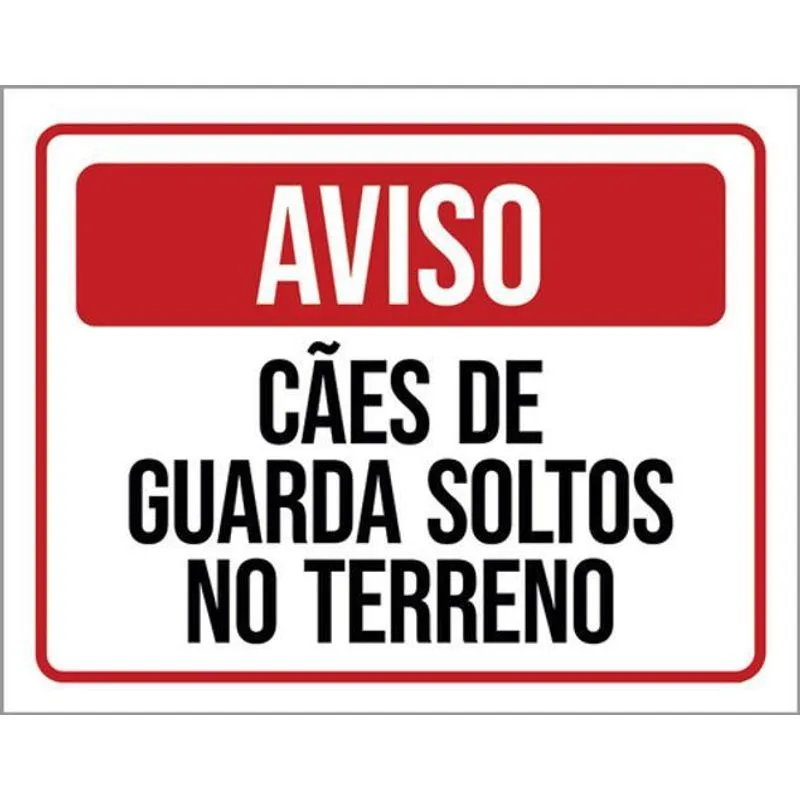 Kit 3 Placas Sinalização - Aviso Cães Guarda Soltos Terreno