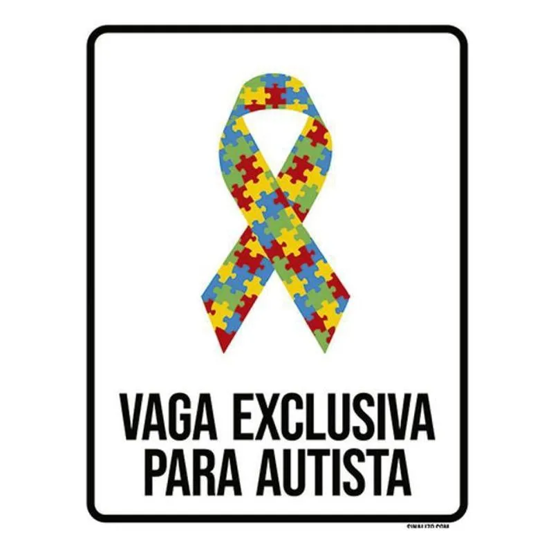 Kit 3 Placas Sinalização - Vaga Exclusiva Para Autista