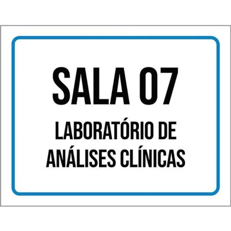 Kit 3 Placas Sinalização - Sala 03 Laboratório Análises