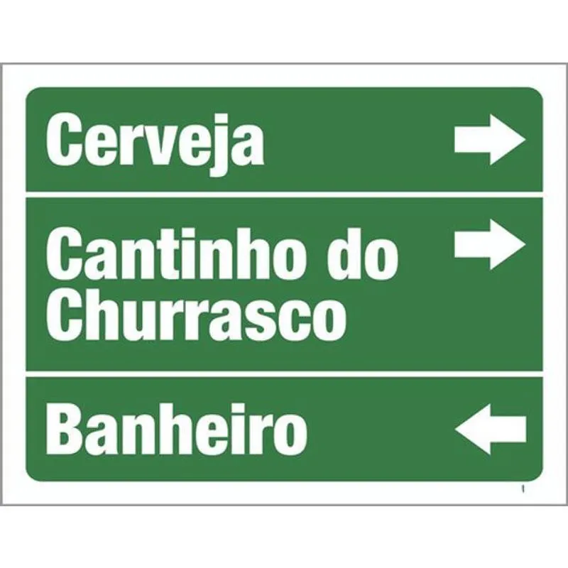 Kit 3 Placas Sinalização Cerveja Cantinho Churrasco Banheiro