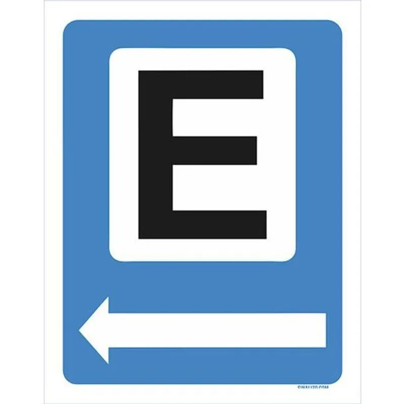 Kit 3 Placas Sinalização - Estacionar Azul Seta Esquerda