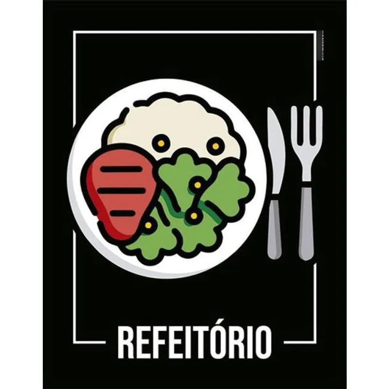 Kit 3 Placas Desenho Refeitório