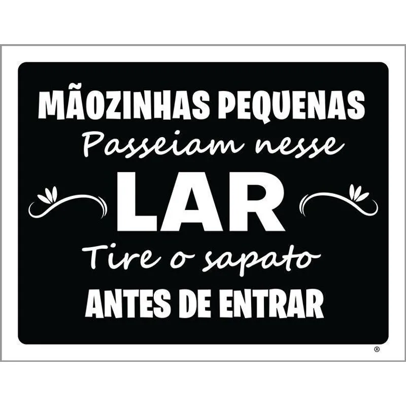 Kit 3 Placas Decorativa - Tire Os Sapatos Antes De Entrar
