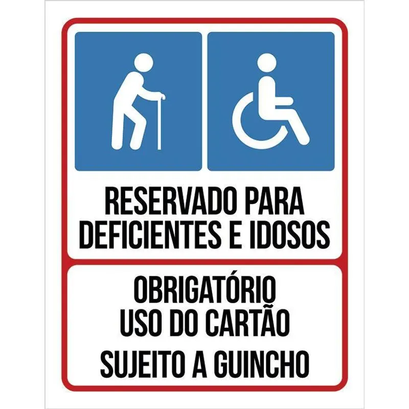 Kit 3 Placas Vaga Exclusiva Deficientes E Idosos
