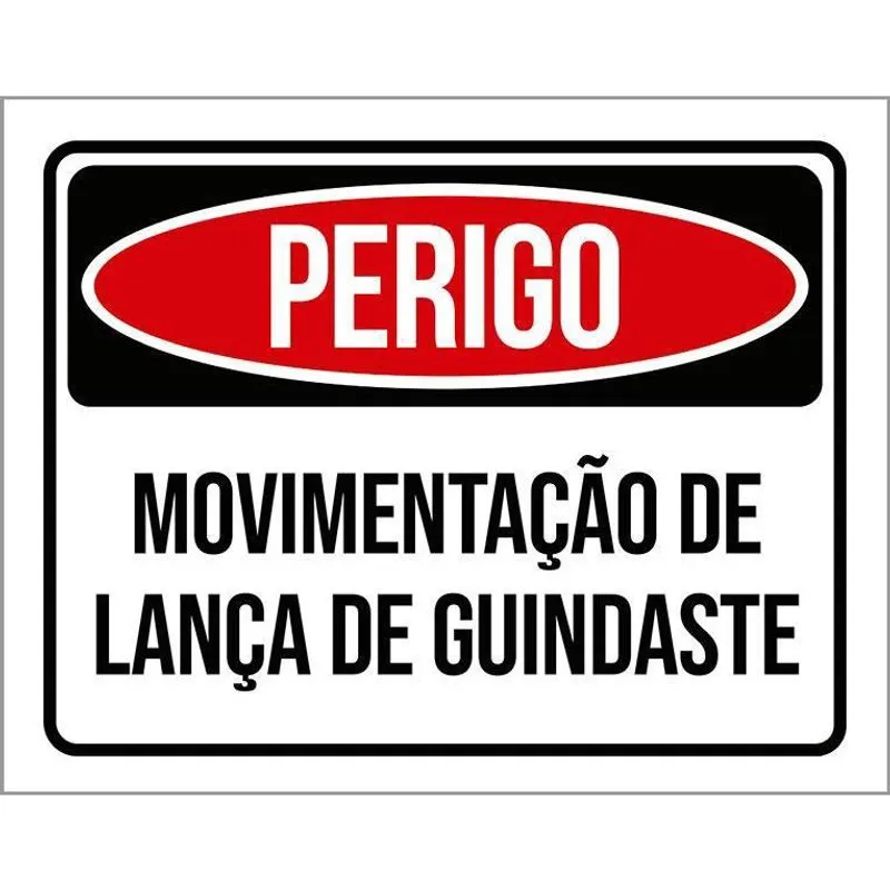 Kit 3 Placas Perigo Movimentacão Lança Guindaste