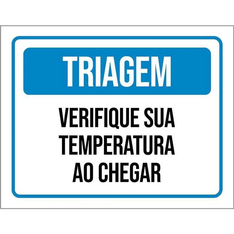 Kit 3 Placas Triagem Verifique Sua Temperatura Ao Chegar