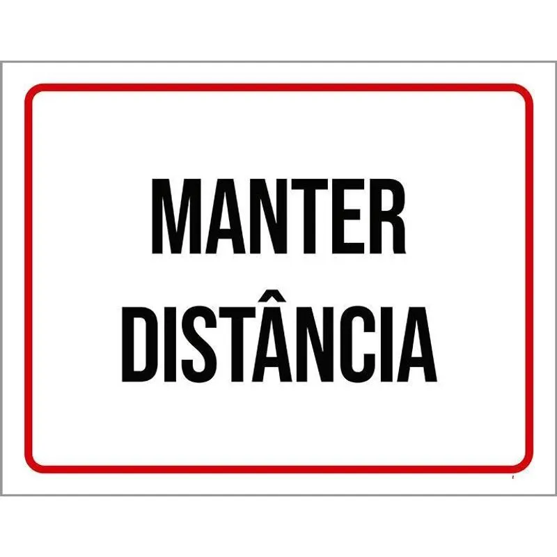 Kit 3 Placas Sinalização - Manter Distância Ml3770