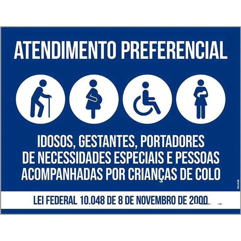 Kit 3 Placas Atendimento Portadores Necessidades