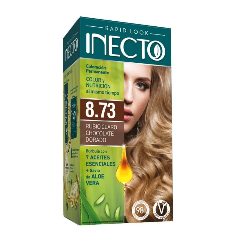 Kit Coloración Permanente Rapid Look 8.73 Rubio Claro Chocolate Dorado