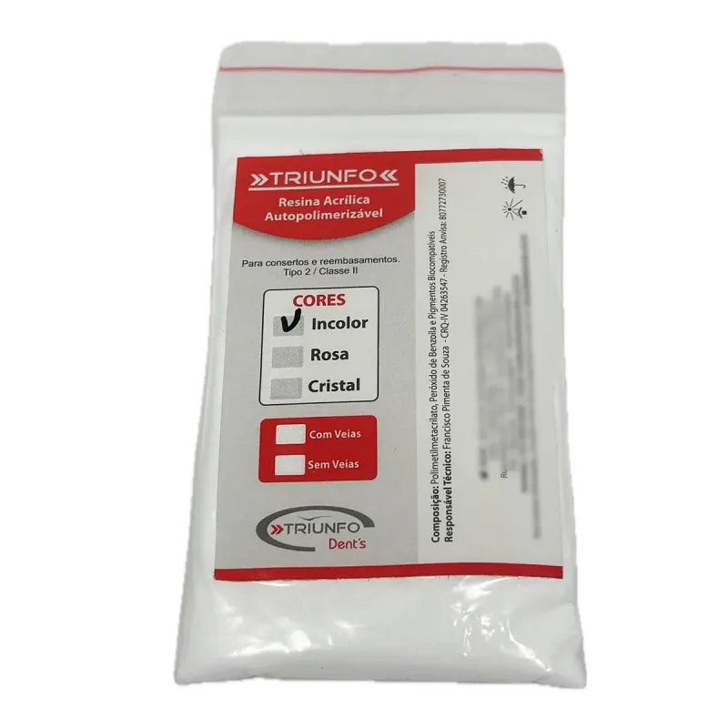 Resina Acrílica Auto Pó Incolor 20g Triunfo