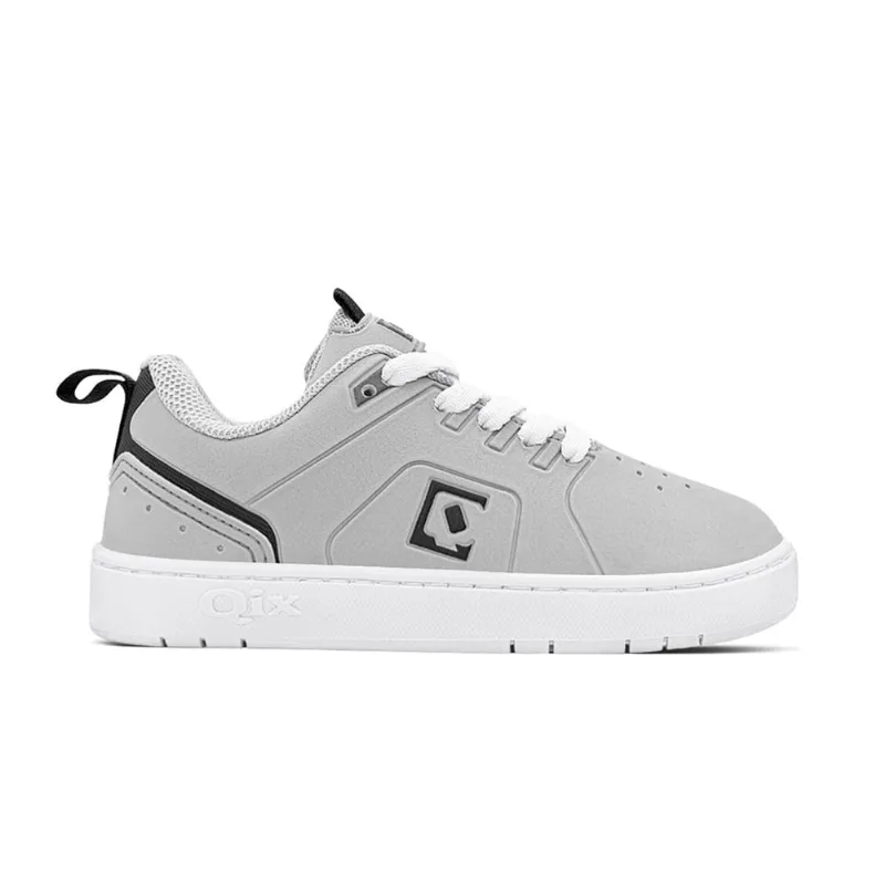 Tênis Qix Infantil Sintético Smash Cinza Branco