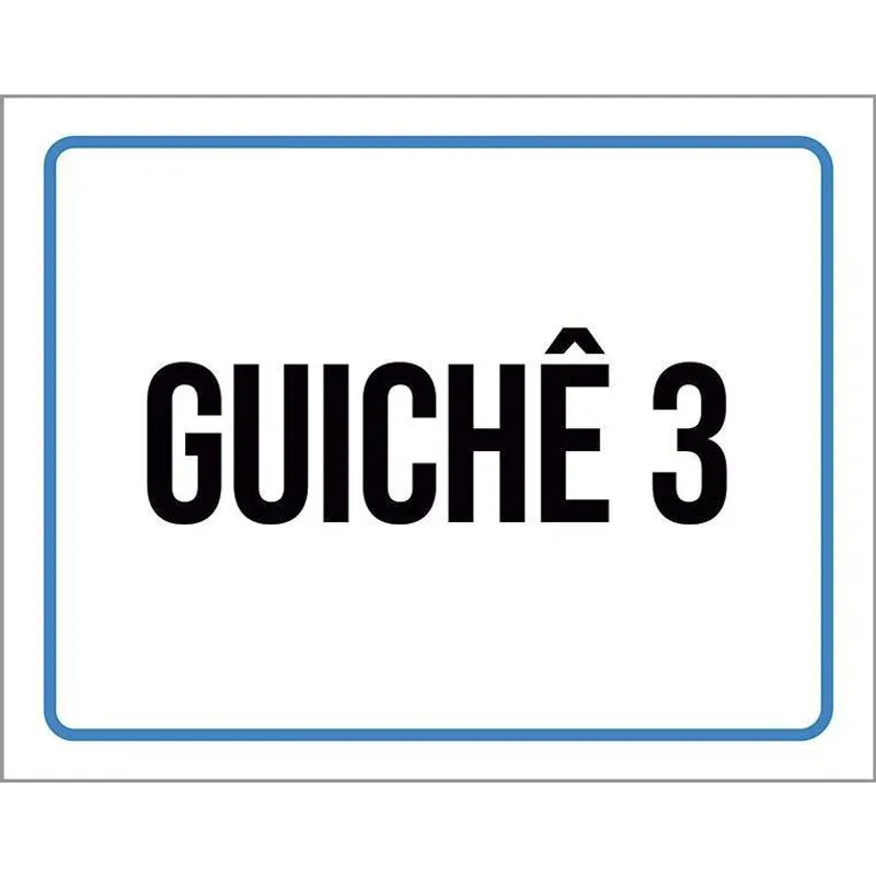 Placa Sinalização - Guiche 3 27X35