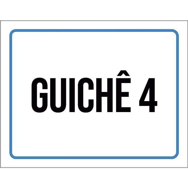Placa Sinalização - Guiche 4 27X35