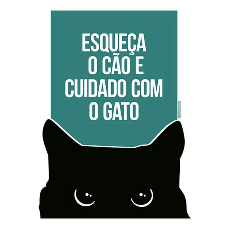 Kit 5 Placas Esqueça Cão Cuidado Com Gato 36x46