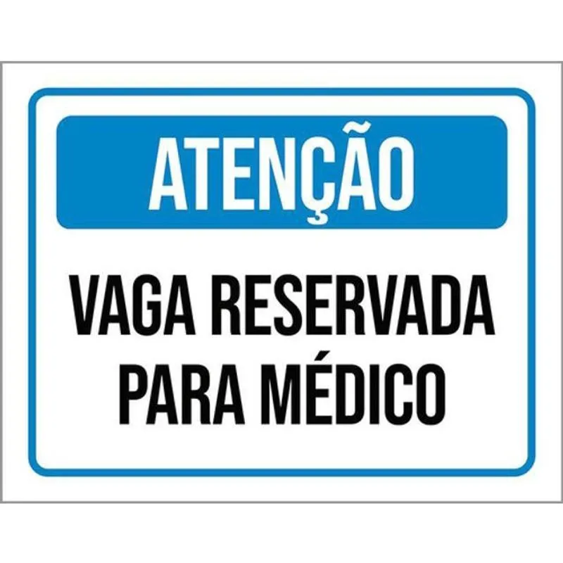 Kit 5 Placas Vaga Reservada Para Médico 36X46