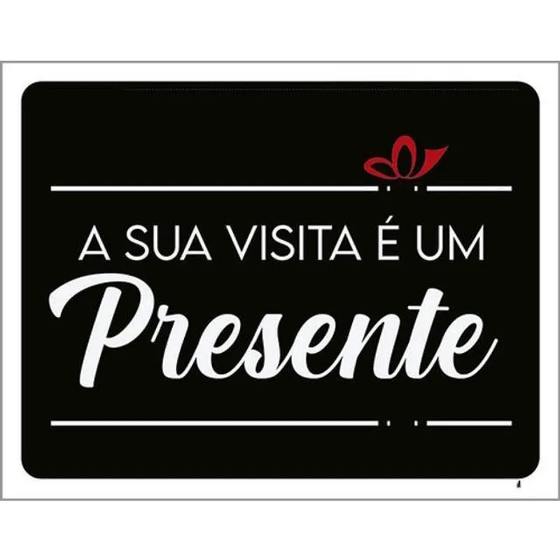 Kit 5 Placas Sua Visita é Um Presente 36X46