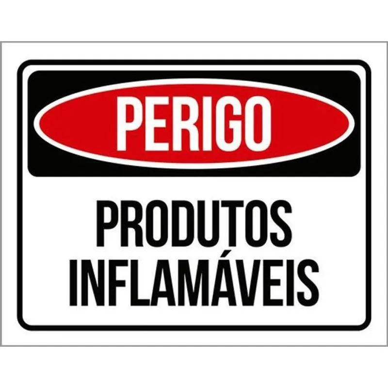 Kit 5 Placas Perigo Produtos Inflamáveis 36X46