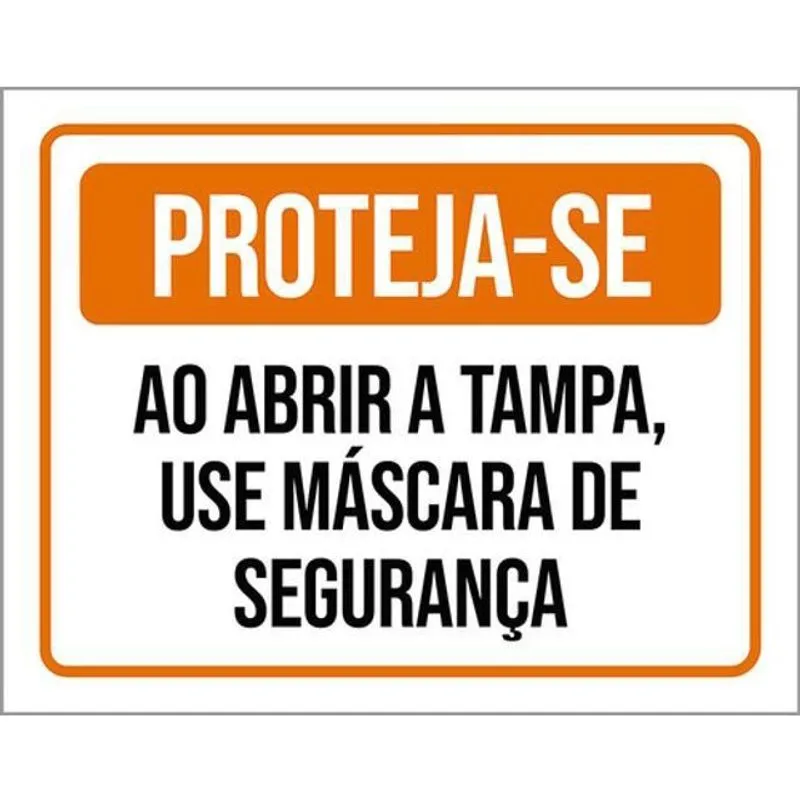 Kit 5 Placas De Proteja-Se Ao Abrir Tampa 36X46
