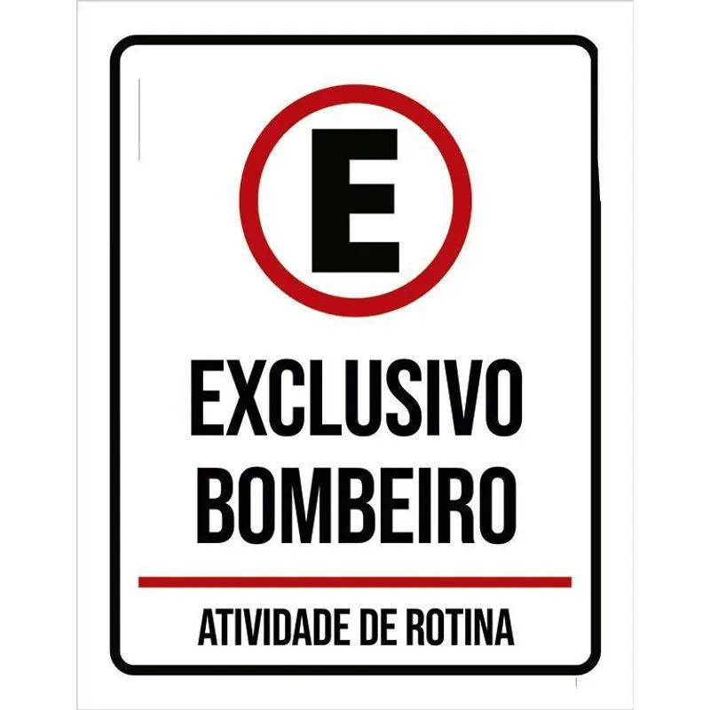 Placa Sinalização Estacionamento Exclusivo Bombeiros 36x46