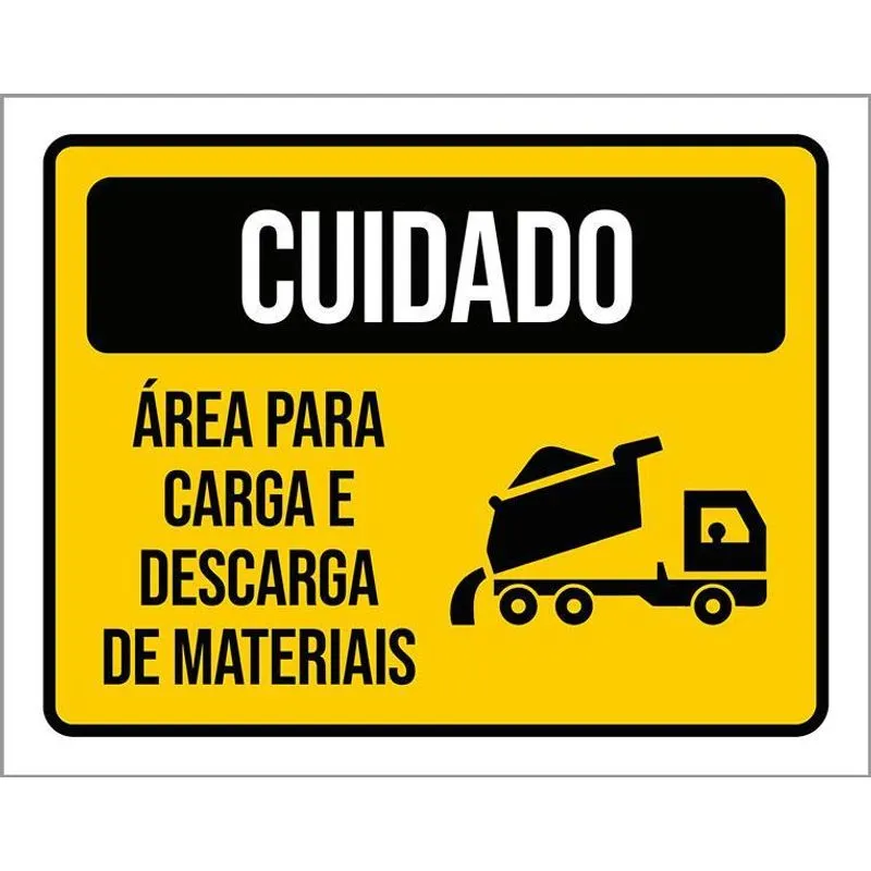 Placa De Sinalização - Área Carga Descarga Caminhões 36x46