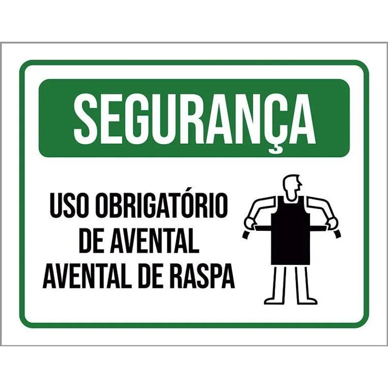 Placa Segurança - Uso Obrigatório Avental De Raspa 36x46