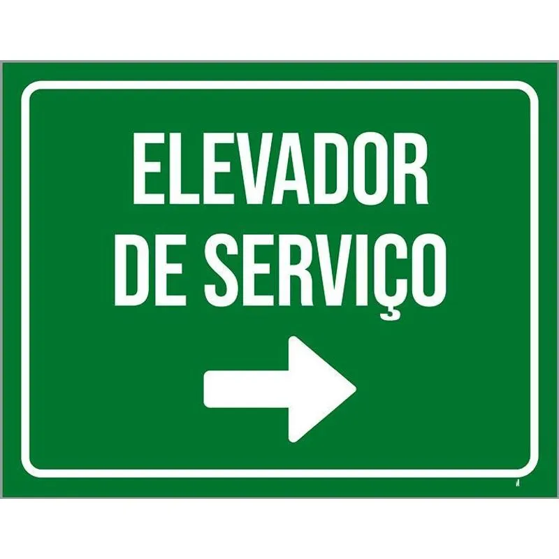 Placa Sinalização - Identificação Elevador De Serviço 36x46