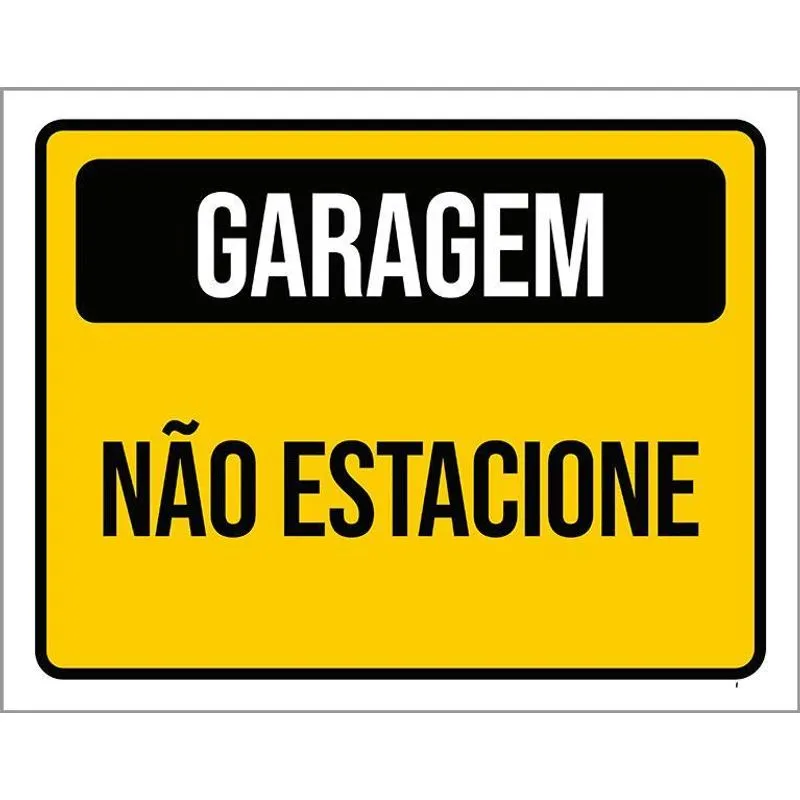 Placa Amarela Preta Garagem Não Estacione 36x46