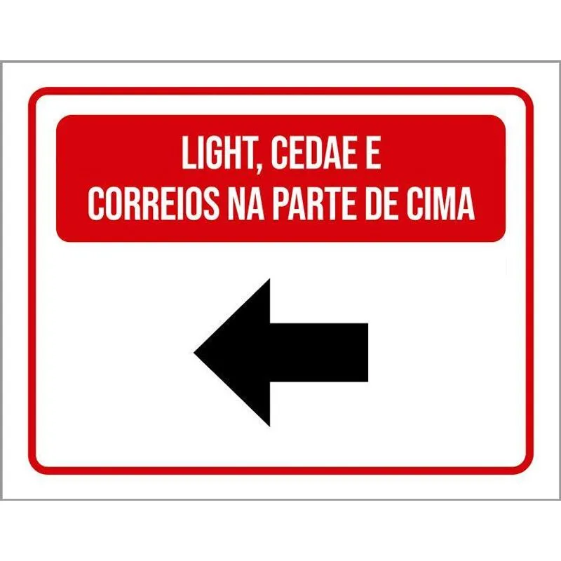 Placa Light Cedae Parte De Cima Seta 36x46 Placa Light Cedae Parte De Cima Seta 36x46