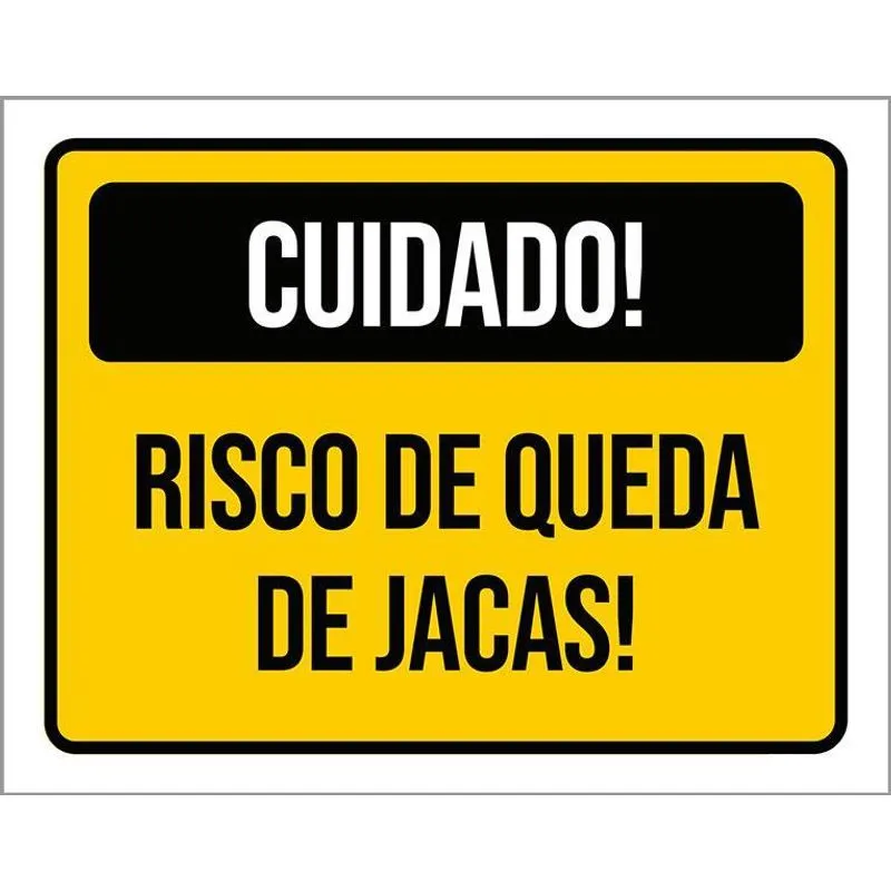 Placa Amarela - Cuidado Risco Queda De Jacas 36x46