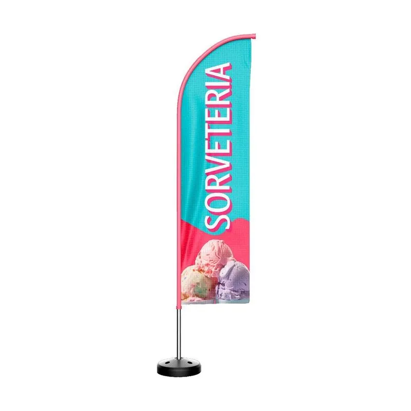 Kit Wind Banner Completo Sorveteria Dupla Face