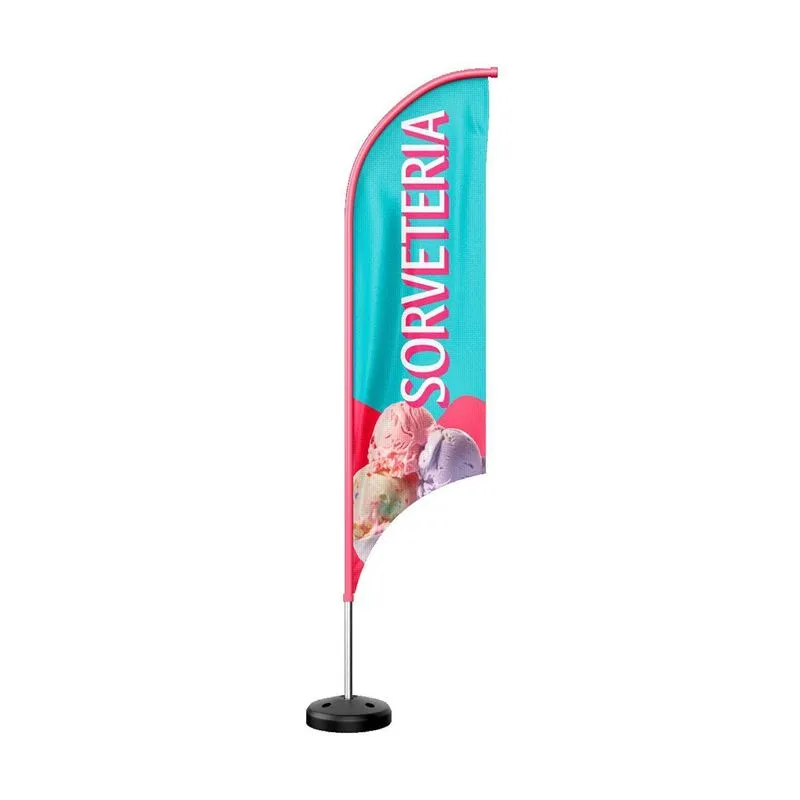 Kit Wind Banner Completo Sorveteria Dupla Face