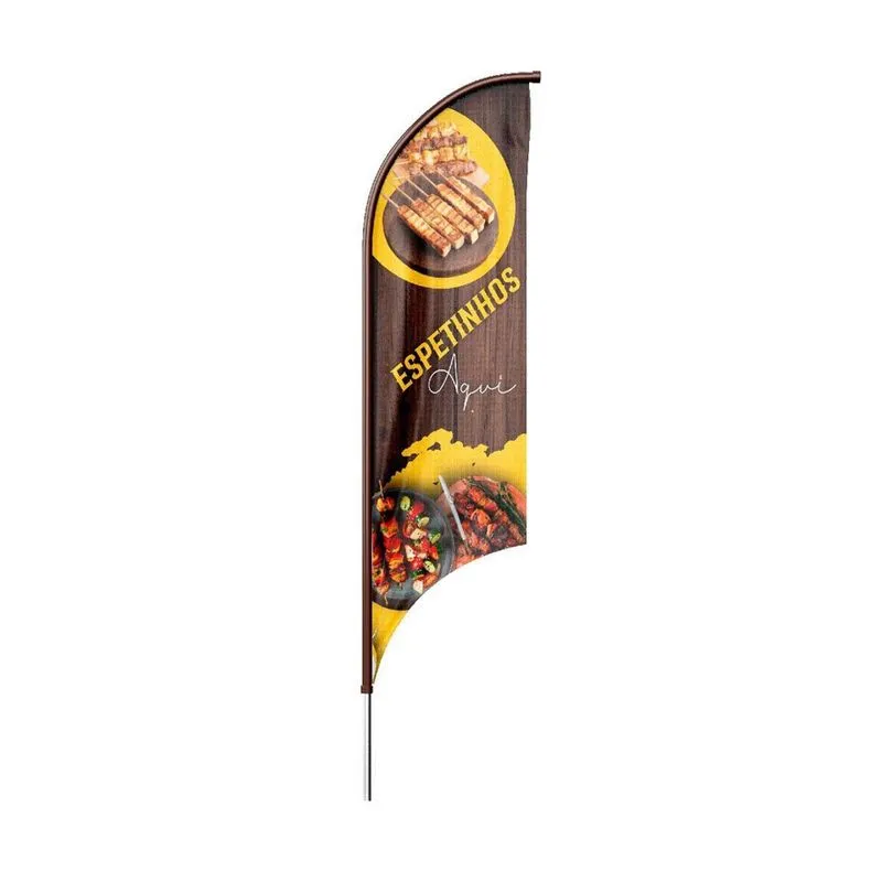 Wind Banner Espetinho Com Haste Dupla Face Tamanho 220X60Cm