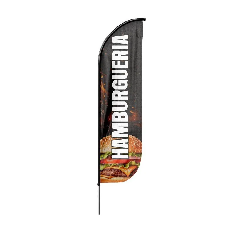 Wind Banner Hambúrguer Com Haste Dupla Face Tamanho 220x60cm