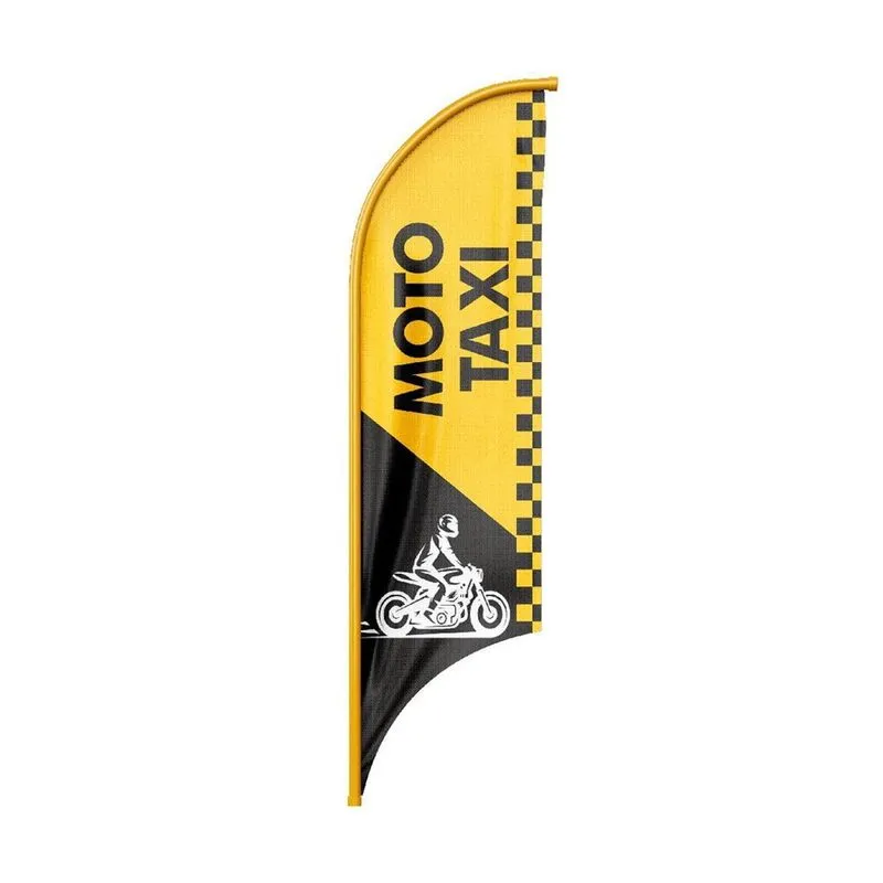 Wind Banner Moto Taxi 2 Dupla Face 170X60Cm Somente Tecido