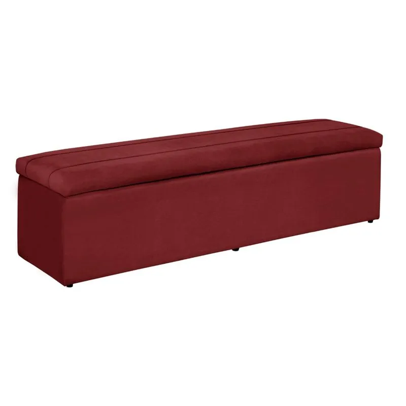 Baú Helena 138Cm Calçadeira Estofada Suede Diversas Cores