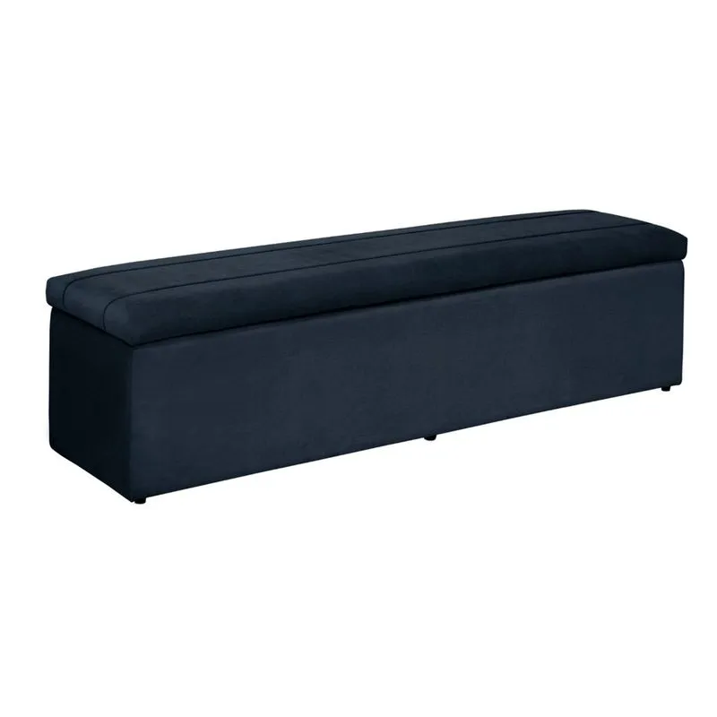 Baú Helena 158Cm Calçadeira Estofada Suede Diversas Cores