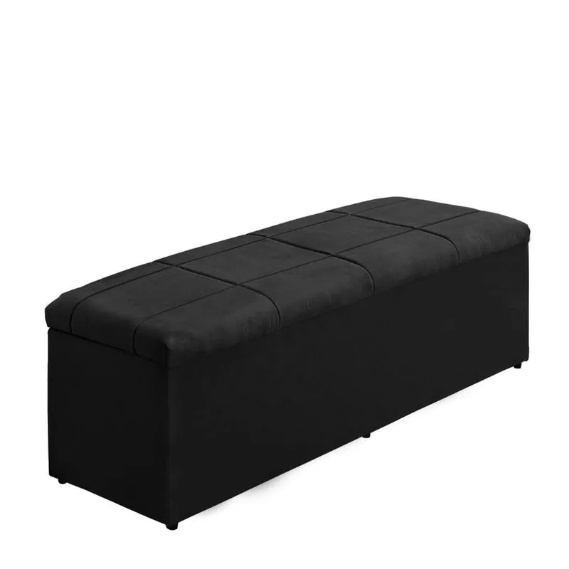 Baú Raissa 138Cm Calçadeira Estofada Suede Diversas Cores