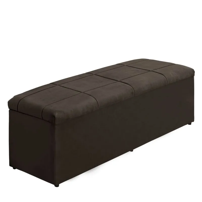 Baú Raissa 158Cm Calçadeira Estofada Suede Diversas Cores