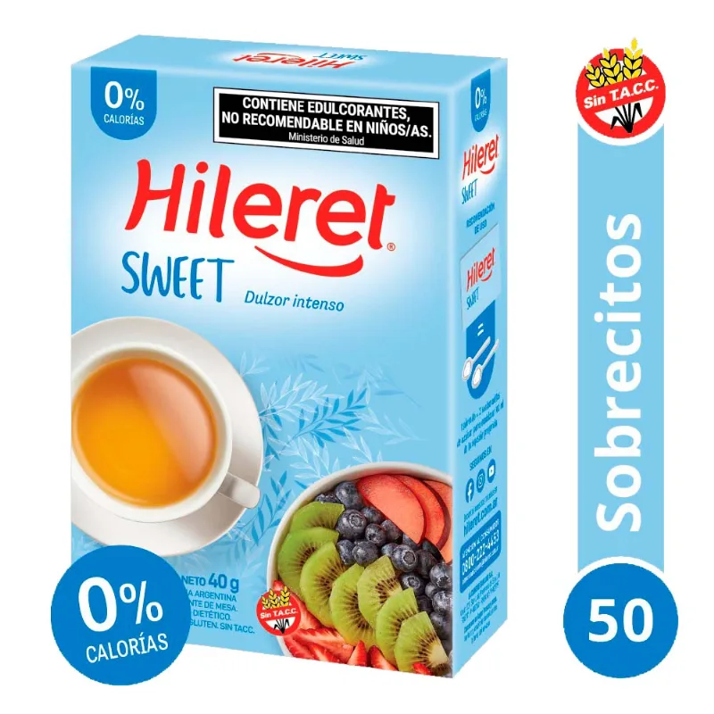 Edulcorante en polvo x 50 Un 40 Grs Hileret