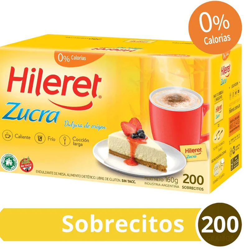 Edulcorante en sobres Hileret Zucra 200 u.